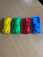 4er Set Vintage Spielzeugautos aus Plastik, Top Zustand