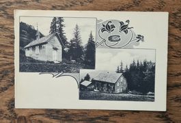 Zweibildkarte mit Kapelle und Berghütte