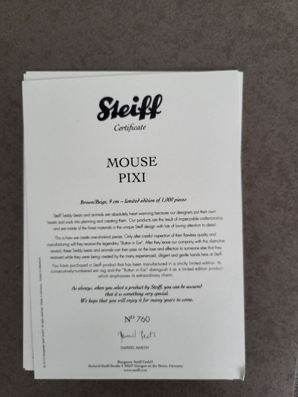 Steiff Spielzeuge: Steiff Maus – Neu (gemäss Beschreibung) aus Zürich von Orchidee 7