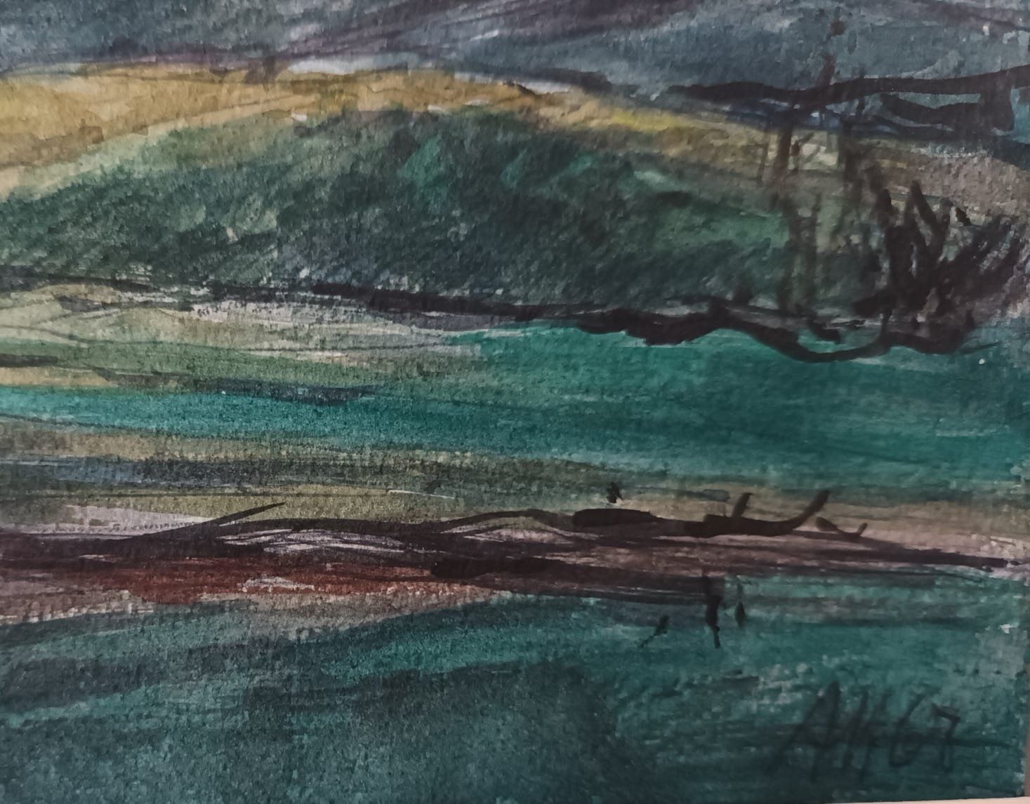 Tableaux: Aquarell mit Widmung – Neuf (Voir description) à zurich par Skauktion 1