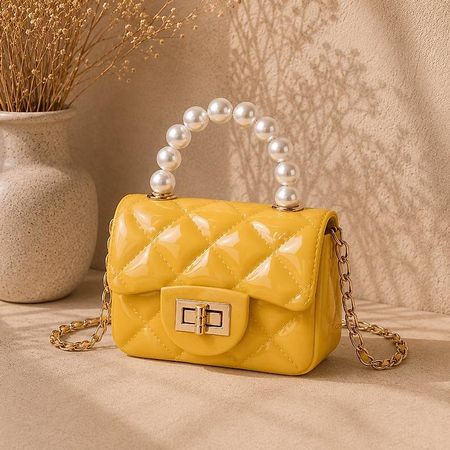 NUOVO ARRIVO  MINI BAG GIALLA CON PERLE