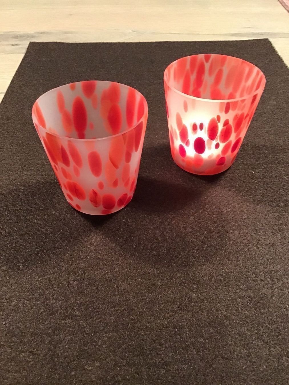 Portacandele: Windlichter Glas rot 2 Stück – Nuovo (secondo la descrizione) da Frenkendorf venduto da silasho 2
