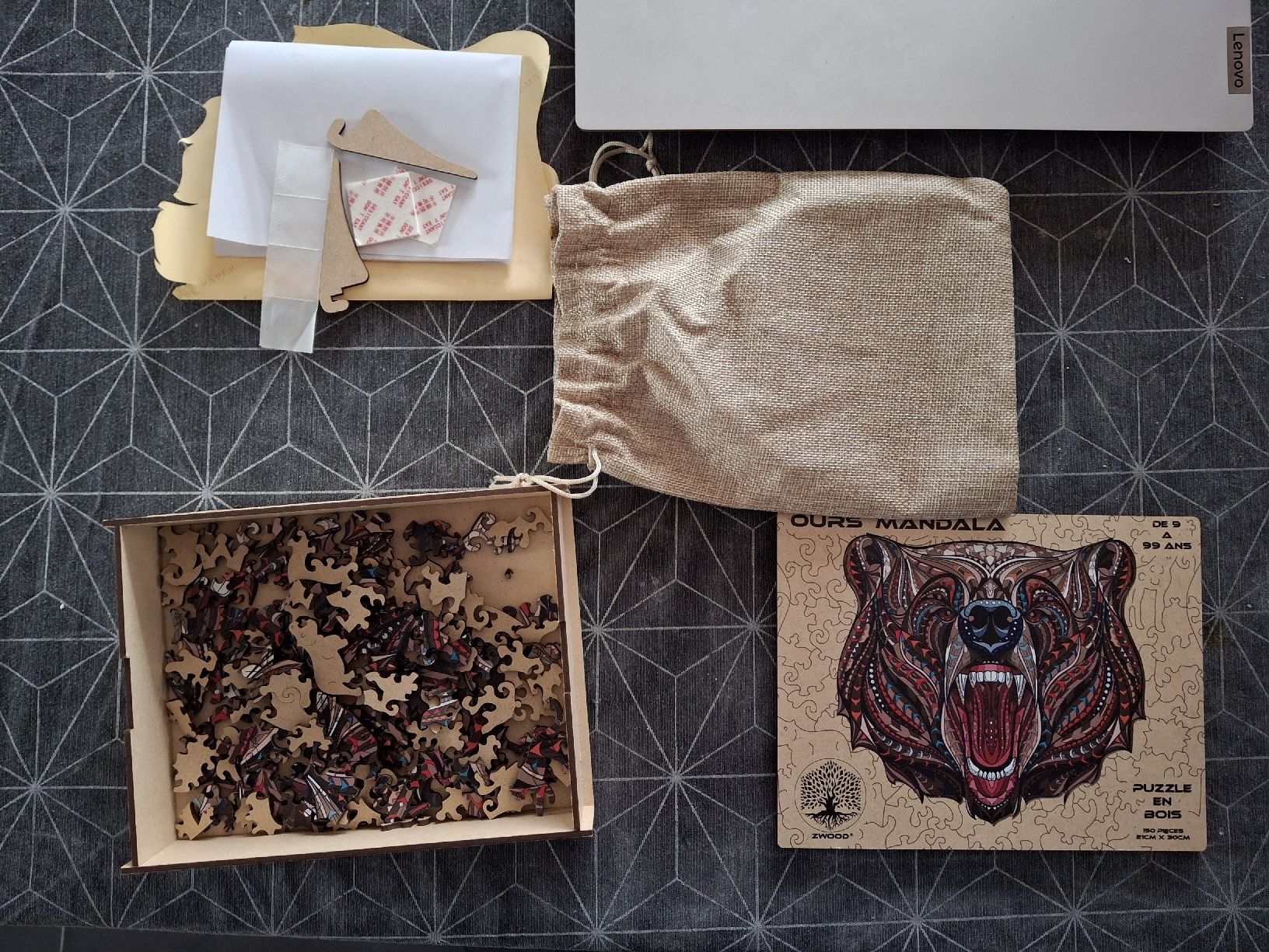 Puzzles: Puzzle Ours Mandala en bois – D'occasion à Lausanne par Cognitia 3