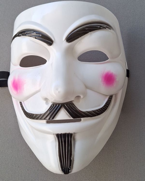 Protezione per viso e udito: Anonymus Maske - Guy Fawkes Maske - Perfekt für Helloween! – Usato da Zürich venduto da Sibili