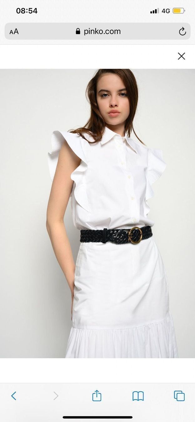 Pinko Camicette: Pinko Joli Chemisier Blanc taille 40 – Nuovo e nell'imballaggio originale da Genolier venduto da ber_j8yx