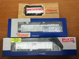 3x SBB Güterwagen sersa / Cargo / Hürlimann Bier
