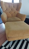 Hochwertiger Vintage- Sessel inklusive Hocker für Beine