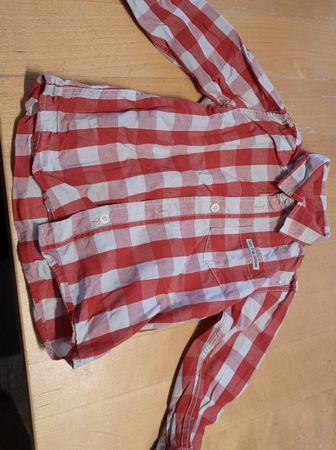 Rotes Hemd mit Karomuster für Kinder, Grösse 92