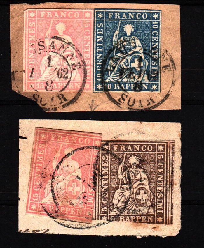 Alle Briefmarken: 🇨🇭2 x 2 Strubel sur fragments – Gebraucht aus Chavornay von 4dphila