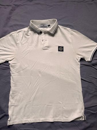 Polo Shirt Stone Island weiss Grösse S guter Zustand