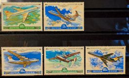 UdSSR 1979 Flugzeuge Aeroflot 5V Komp MNH** Flugpost