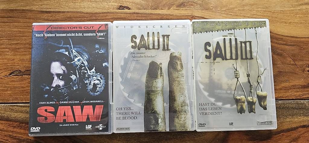 Tutti i DVDs: DVD Saw 1-3 – Usato da Appenzell venduto da San-cu