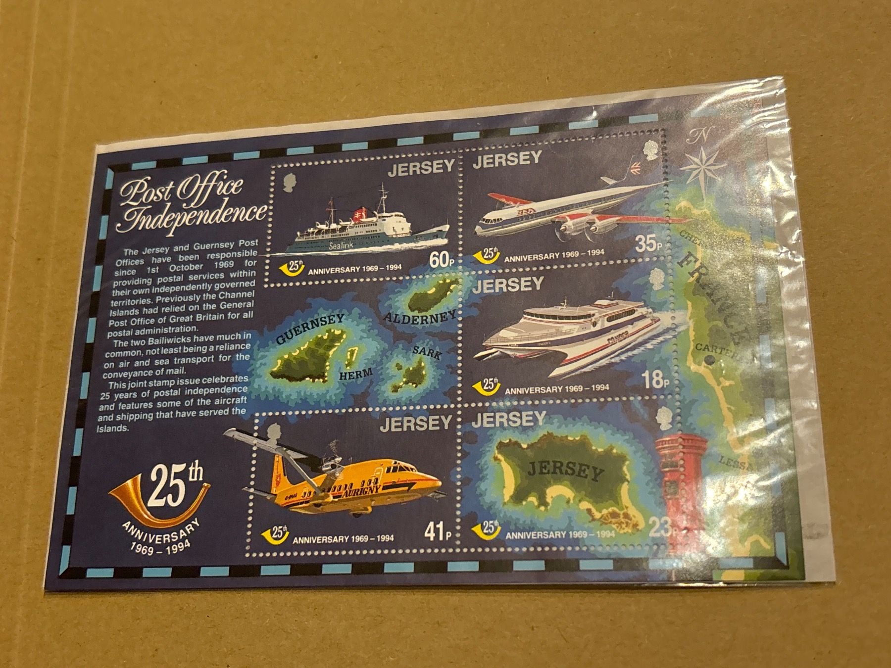 Alle Briefmarken: Jersey Guernsey Post 25th Jubiläum Briefmarken 1994 – Neu und originalverpackt aus Zürich von engebrunau