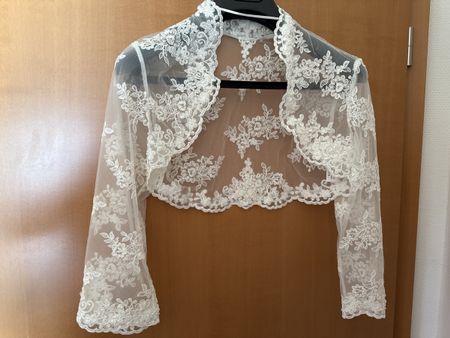 Braut Bolero, Gr. S, Elfenbein, Spitze, Hochzeit ungetragen