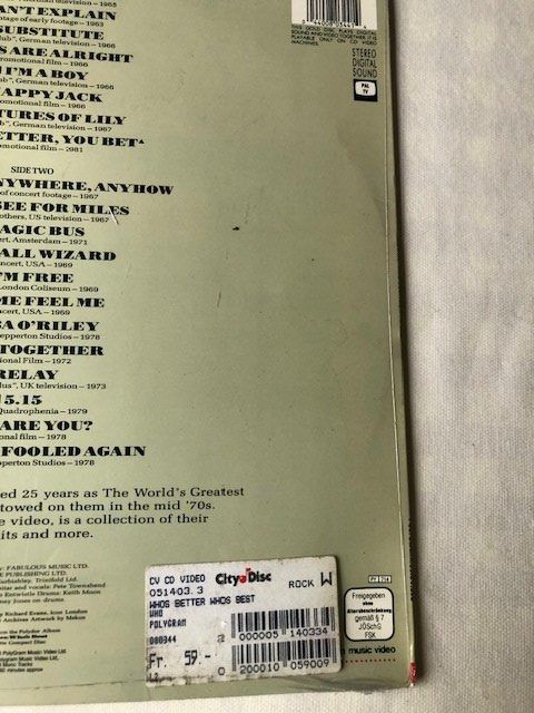 Tutti i DVDs: The Who – Nuovo e nell'imballaggio originale da Aarwangen venduto da Jukebox3 7