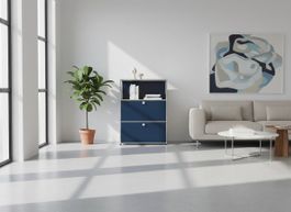 USM Haller Regal 1x3 Stahlblau / Neu (mit A Gestänge)