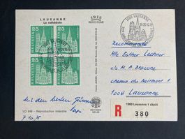 Schweiz 1975 Sonderstempel 700 J. Kathedrale Lausanne 4er-Bl