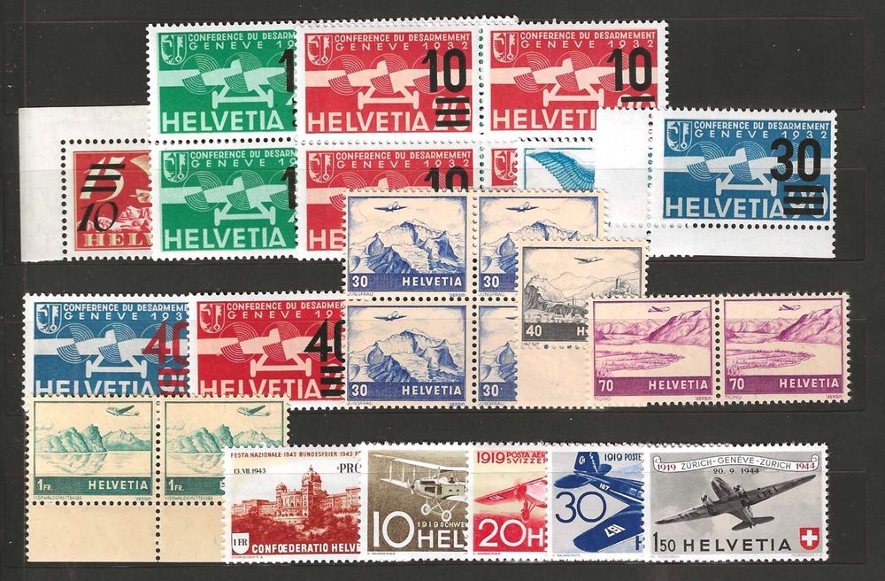Briefmarke Schweiz Goldhahn Nr. 245z Postfrisch ** – Flugpost 1930, Sammlerstück