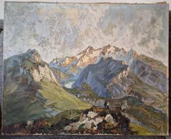 Ölgemälde, Berglandschaft 1919,  Hans Fuchs 1860 - 1937