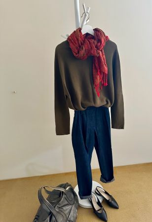 Drykorn Feinstrick-Pullover Gr. 38 – olivgrün