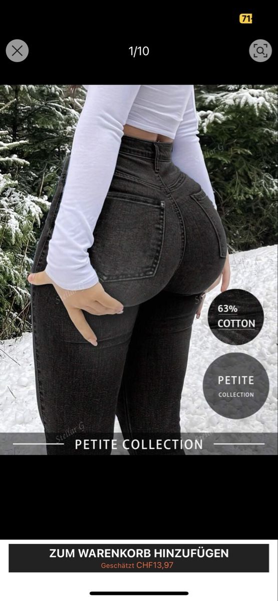 Shein Jeans: Graue Damen Jeans von Shein Petite – Nuovo e nell'imballaggio originale da Arch venduto da sibylle.anne 1