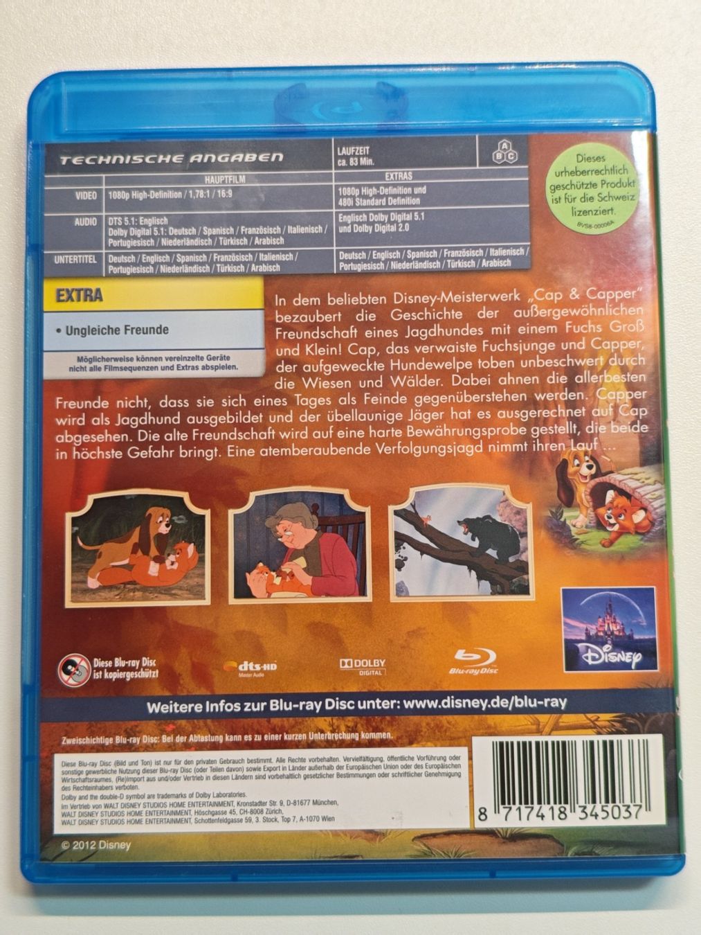 Tutti i DVDs: The Fox and the Hound / Cap und Capper – Usato da Liestal venduto da Kratzilla 2