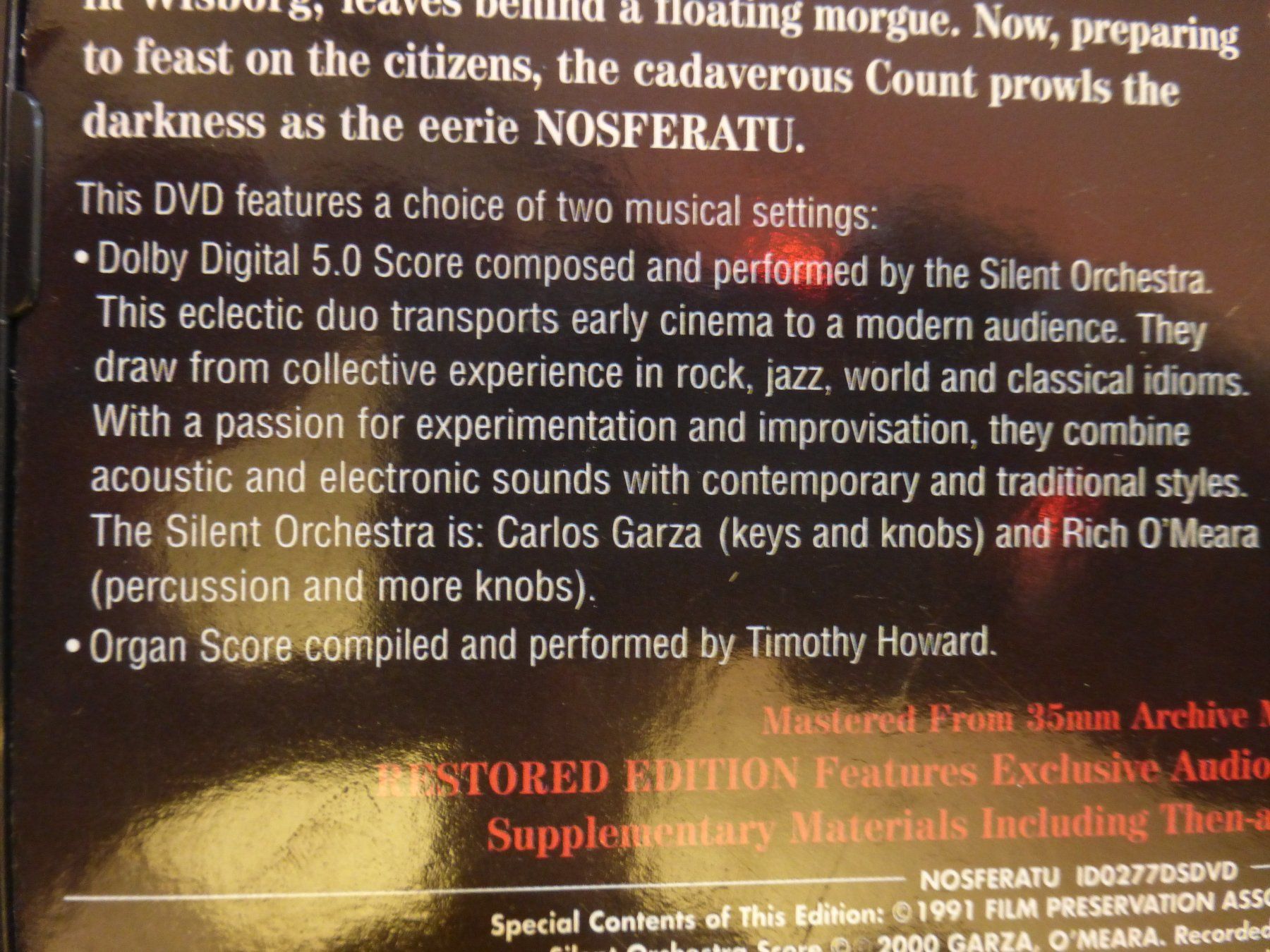 Tutti i DVDs: Nosferatu F.W. Murnau Max Schreck DVD – Usato da Zumikon venduto da psisound 2