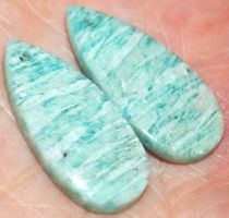 Cabochon Set L-5020 – 1 Paar Amazonit für Ohranhänger 22.05K