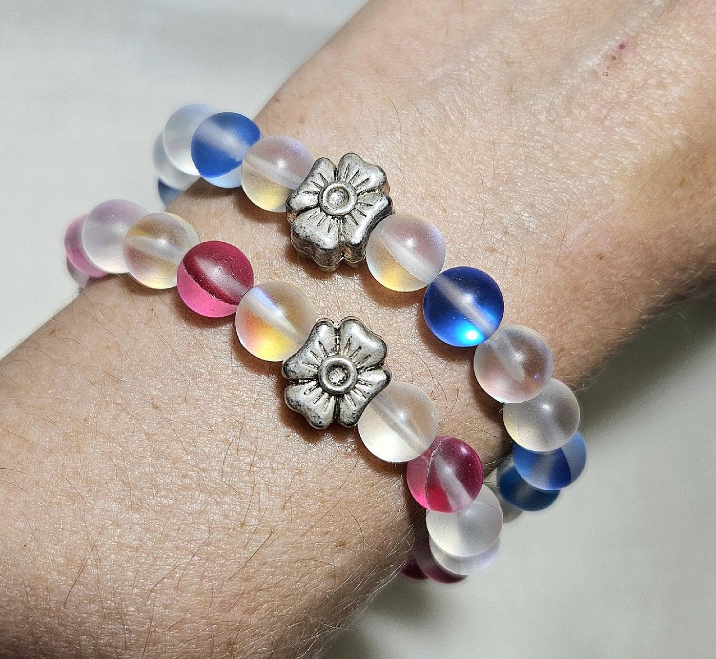 Bracciali & Braccialetti: blaue Blumen-Kristall Armk. - Spendenaktion – Nuovo (secondo la descrizione) da Unterkulm venduto da Nachtigall 3