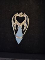 Pendentif Anne Stokes double dragon avec cristal protecteur