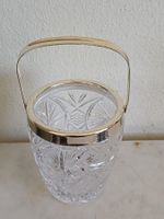 Vintage Eiskübel mit Henkel aus geschliffenen Kristallglas