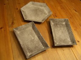rustikales, 3er Set Schalen aus Metall