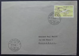 FDC (27.IV.49) SF 49.4 b, La Chaux-de-Fonds  - Lugano