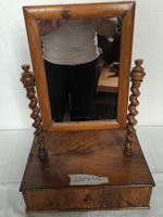 antiker Tischspiegel mit Schublade ca. 1880–1900 Nussbaum