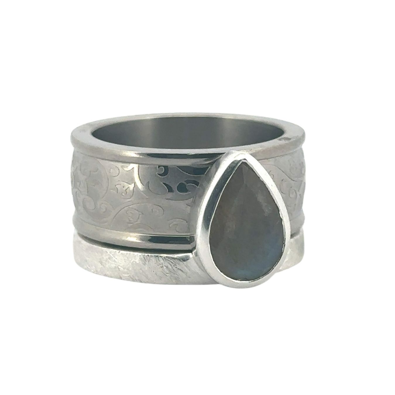 Olga Ribler Anelli: Unikate Silber Ring 925 SET mit Edelstahl Ring Gr 60 – Nuovo (secondo la descrizione) da Luzern venduto da Schmuckoutlet 5