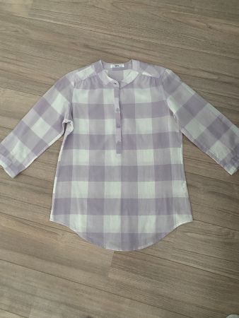 Bluse von bpc Gr. 36 lila/weiss kariert