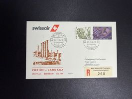 Swissair Erstflugbrief Zürich-Larnaca 1984