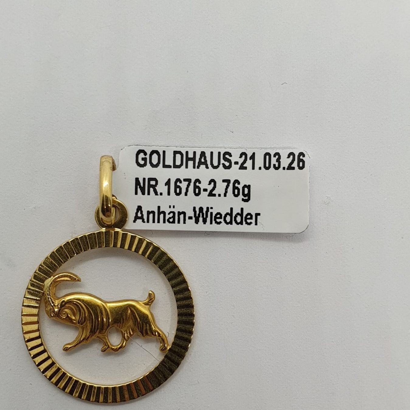 Ciondoli: Echt 18K Gold - Sternzeichen Widder Anhänger – Usato da Luzern venduto da Goldhaus-Luzern 3