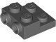 Lego Dark Bluish Gray Plate, Modified 2 x 2 x 2/3 11 Stück