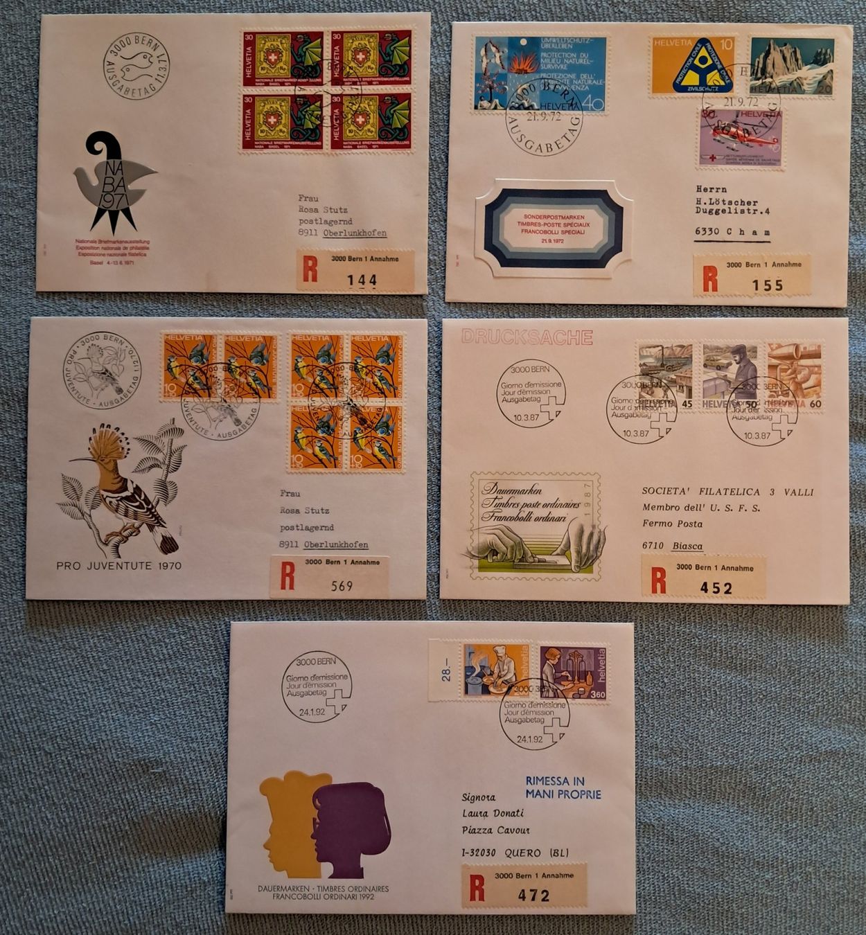 Tutti i francobolli: R-FDC LOT - ET  BERN – Usato da Ponto Valentino venduto da giorgia06 3