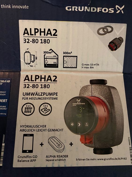 Heizungspumpe Grundfos Alpha2 3280 180 Kaufen auf Ricardo