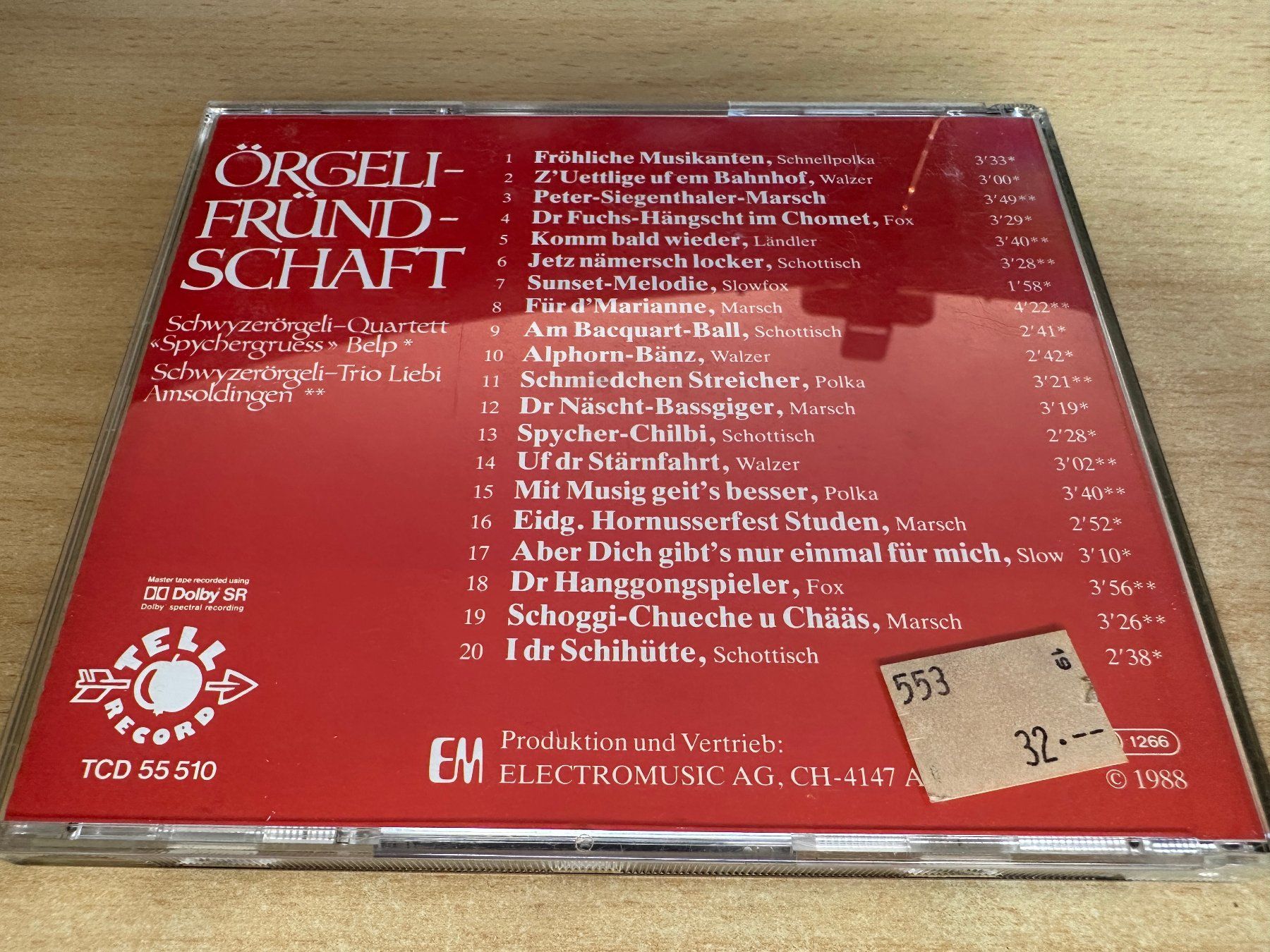 CD: E2 Örgelifründschaft - Schwyzerörgeli-Quartett Trio Liebi – Usato da Rikon im Tösstal venduto da Alpenmutz 1