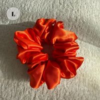 18# orange 100% Mulberry Silk Scrunchie Size L - NEW!