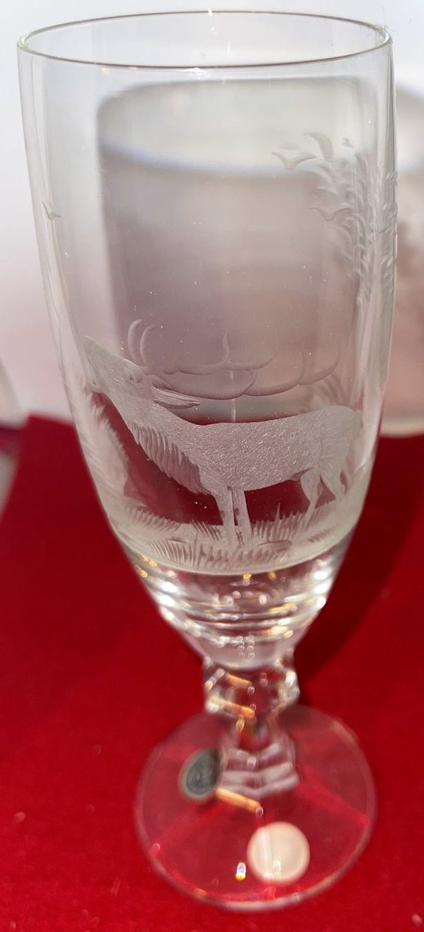 Bicchieri: Sektglas mit Hirsch aus Kristallglas – Nuovo (secondo la descrizione) da Lutzenberg venduto da Pinschi01
