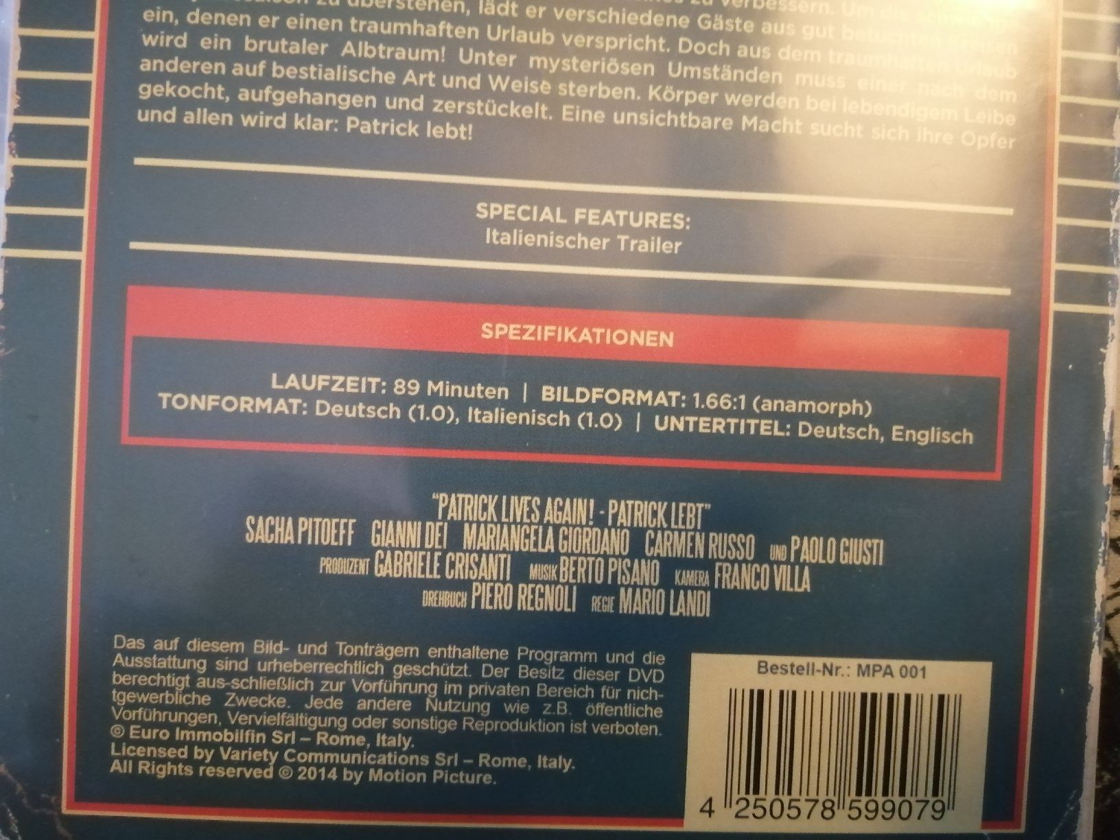 Tutti i DVDs: Patrick Lebt! / Patrick Lives!  - Uncut – Usato da Eschlikon TG venduto da Rare_Ware 5