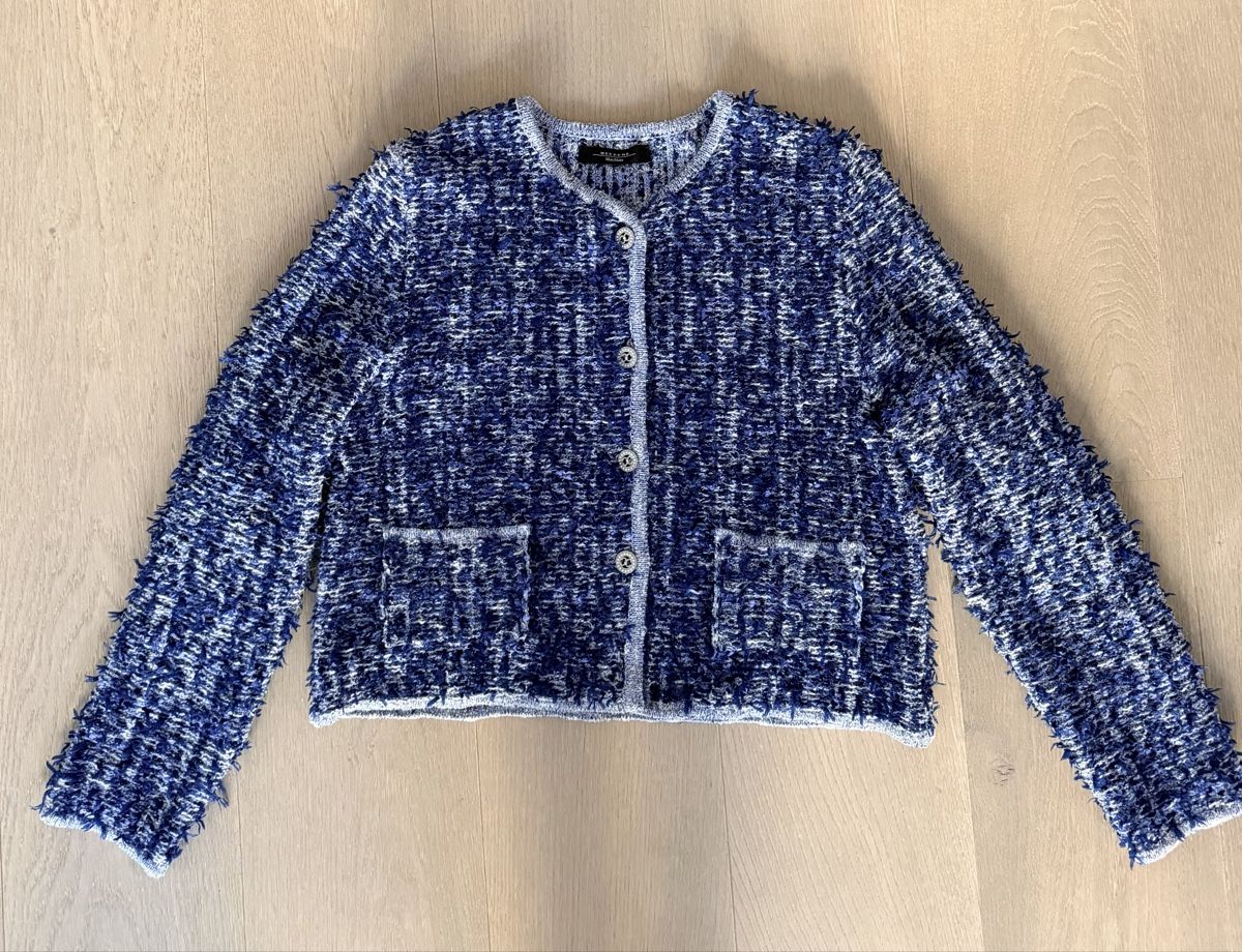 Max Mara Jacken: Weekend Max Mara Blue Bouclé Cardigan Jacket – Neu (gemäss Beschreibung) aus Lugano von fer_ckb9 5