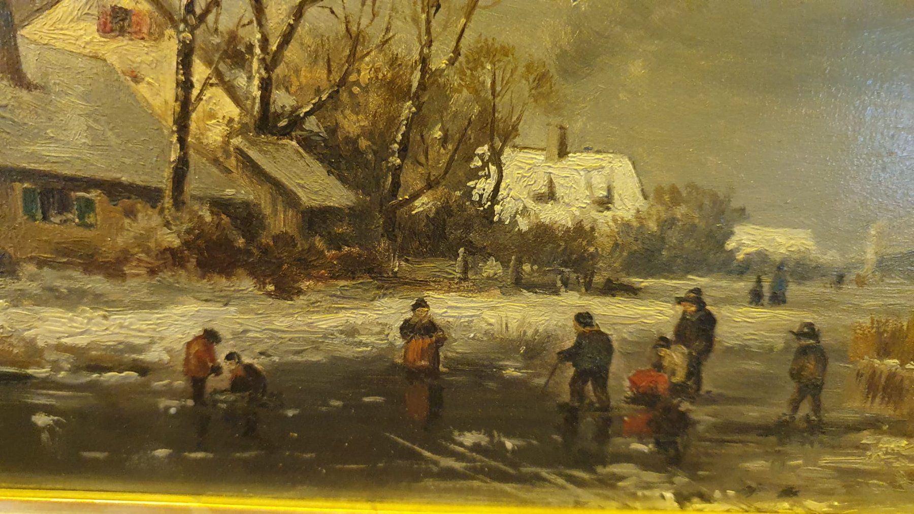 Dipinti: Gemälde Winterlandschaft signiert G. Gerder 1880 – Usato da Zürich venduto da adriben 1