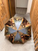 Regenschirm mit Pferdemotiv, grosser Stockschirm, neu