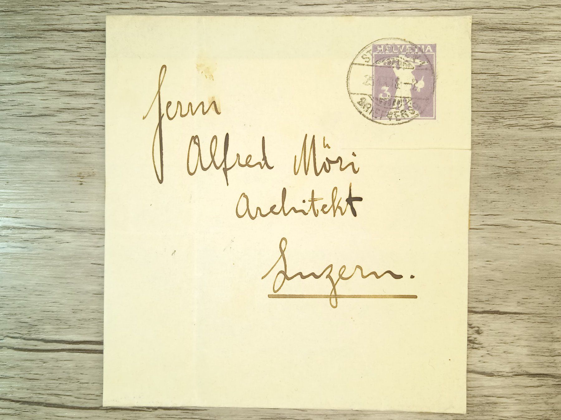 Tutti i francobolli: TR60 Document + Timbre Suisse 1918 – Usato da Cousset venduto da Patrick_Collections