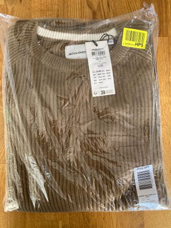 Jack Jones Striped Knit Crew Neck Otter XXL Neu OVP